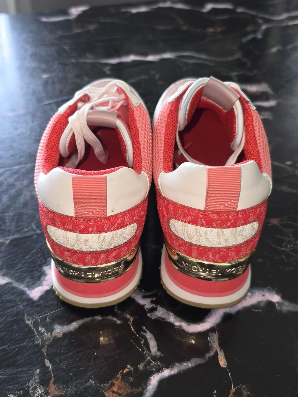 Michael Kors Pink & White Women’s Lace-Up Sneakers